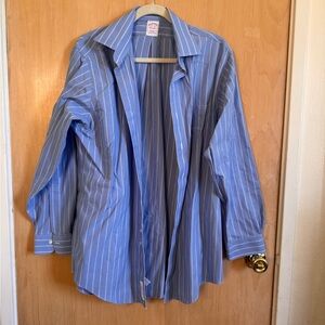 Brooks Brothers Blue Pinstripe Button-Up Men’s Shirt
